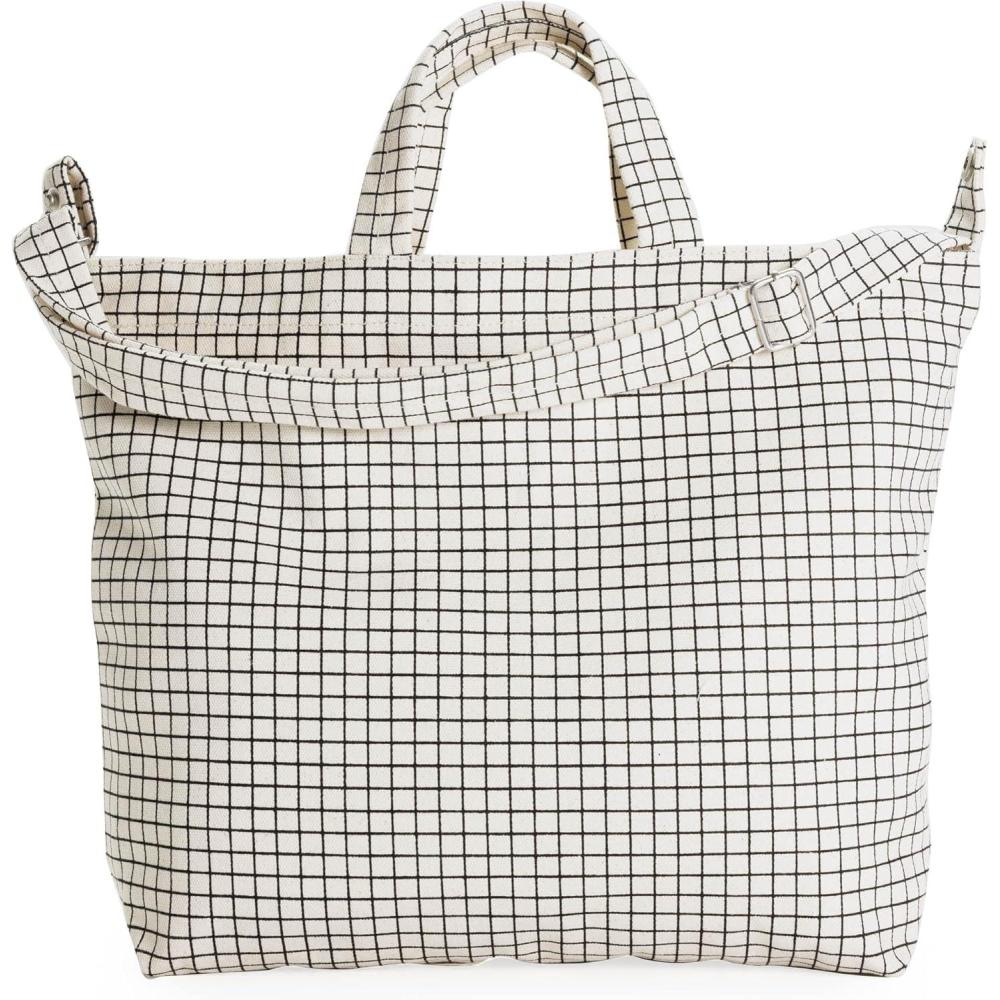 imageBAGGU Horizontal Zip Duck BagNatural Grid