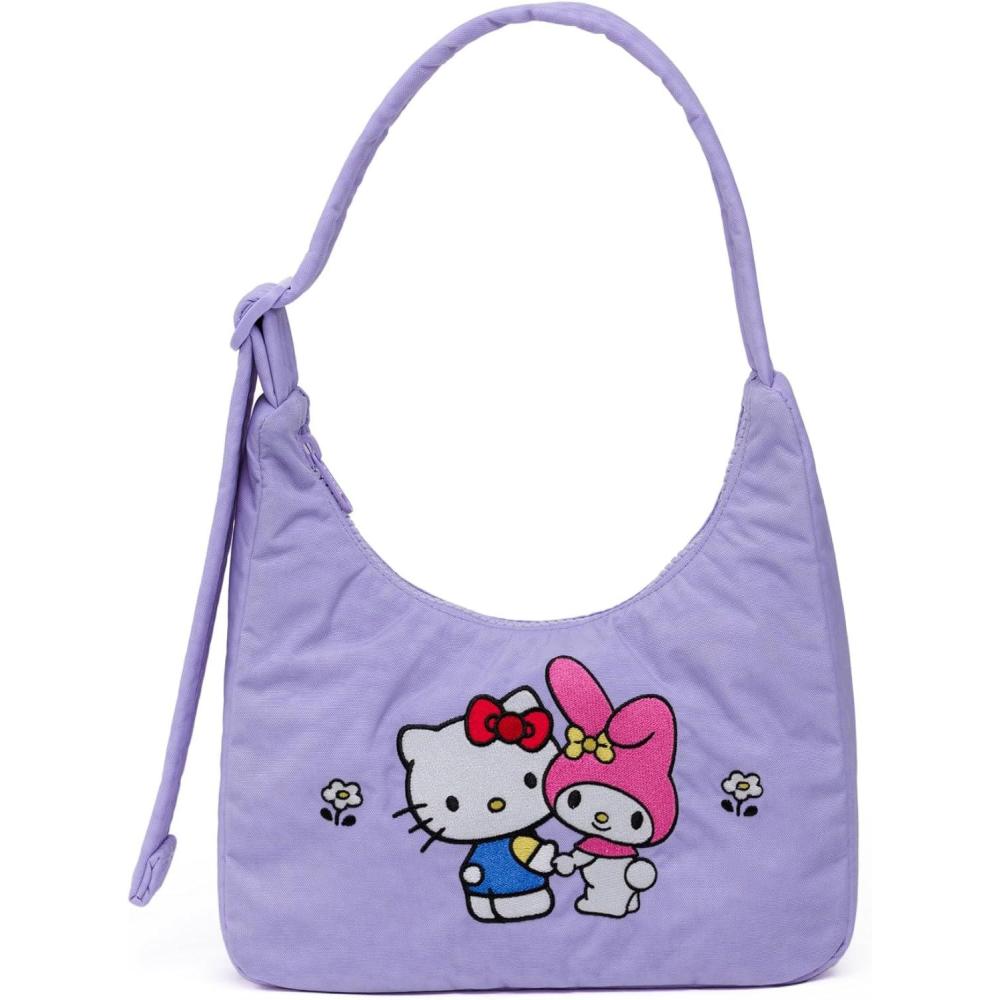 imageBAGGU Mini Nylon Shoulder Bag  Embroidered Hello Kitty amp My Melody