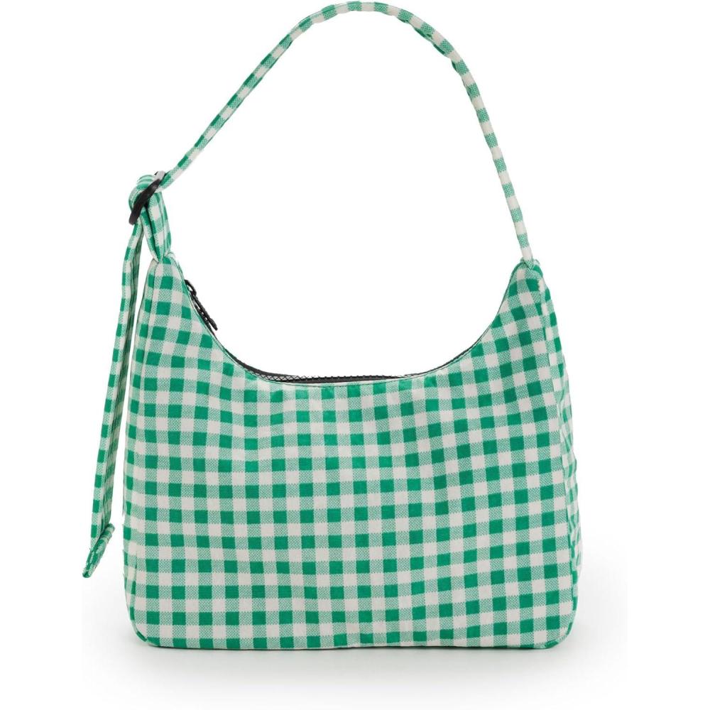 imageBAGGU Mini Nylon Shoulder Bag  NylonGreen Gingham