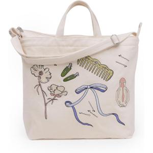 BAGGU Horizontal Zip Duck Bag(Embroidered Get Ready With Me)