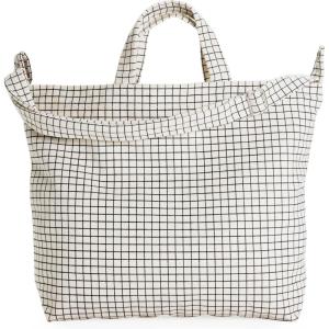 BAGGU Horizontal Zip Duck Bag(Natural Grid)