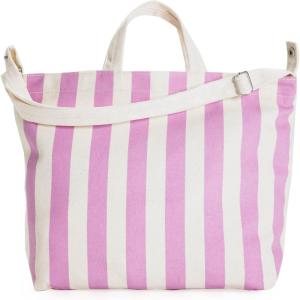 BAGGU Horizontal Zip Duck Bag(Pink Awning Stripe)