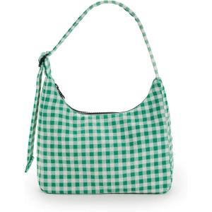 BAGGU Mini Nylon Shoulder Bag | Nylon(Green Gingham)