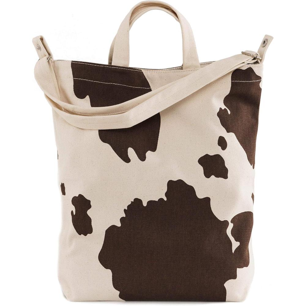 imageBAGGU Duck Bag Canvas Tote Essential Everyday Tote Spacious and RoomyBrown Cow