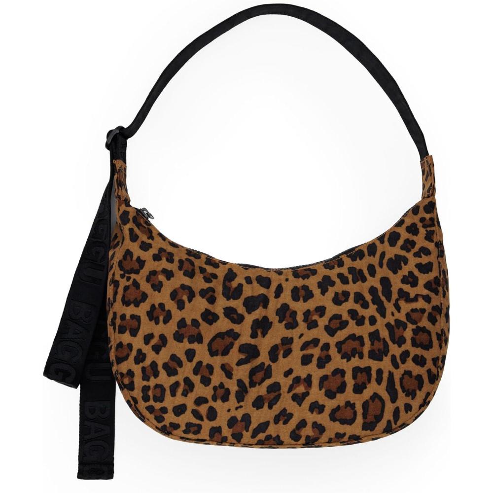 imageBAGGU Medium Nylon Crescent Bag  Leopard
