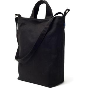 BAGGU Duck Bag Canvas Tote, Essential Everyday Tote, Spacious and Roomy(Black)