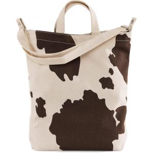 BAGGU Duck Bag Canvas Tote, Essential Everyday Tote, Spacious and Roomy(Brown Cow)