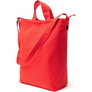 BAGGU Duck Bag Canvas Tote, Essential Everyday Tote, Spacious and Roomy(Poppy)