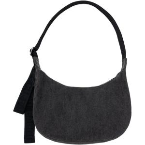 BAGGU Medium Denim Crescent Bag – Washed Black Denim
