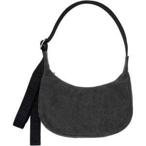 BAGGU Small Denim Crescent Bag – Washed Black Denim
