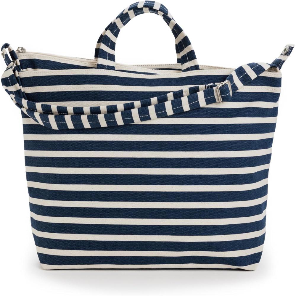 imageBAGGU Horizontal Zip Duck Bag  Navy Stripe
