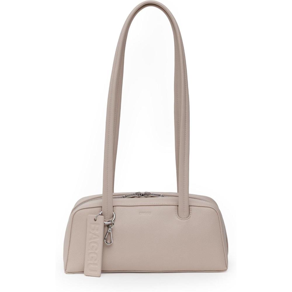 imageBAGGU Small Recycled Leather Bowler Bag  Stone