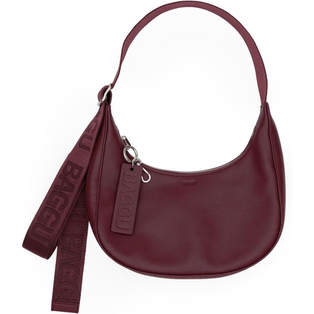 imageBAGGU Womens Small Recycled Leather Crescent BagMahogony