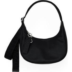 BAGGU Women’s Small Recycled Leather Crescent Bag(Black)