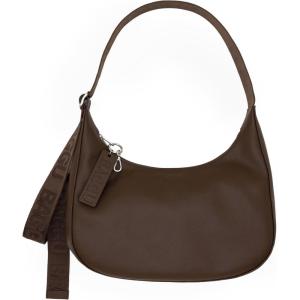 Medium Recycled Leather Crescent Bag – Brown