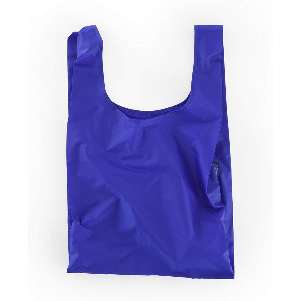 imageBAGGU Standard Reusable Shopping Bag Ripstop Nylon Grocery Tote or Lunch BagRecycled Cobalt