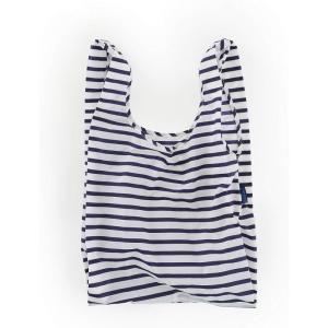 BAGGU Standard Reusable Shopping Bag, Ripstop Nylon Grocery Tote or Lunch Bag(Recycled Sailor Stripe)
