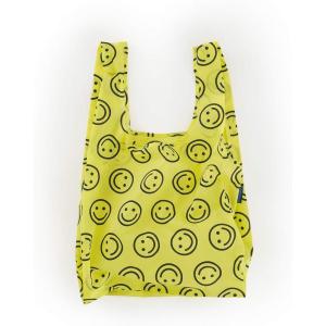 BAGGU Standard Reusable Shopping Bag, Ripstop Nylon Grocery Tote or Lunch Bag(Recycled Yellow Happy)