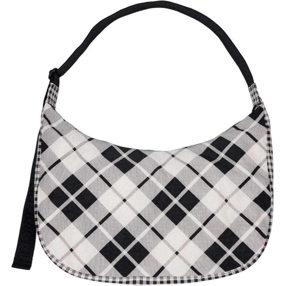 imageLarge Nylon Crescent BagMixed Plaid 365