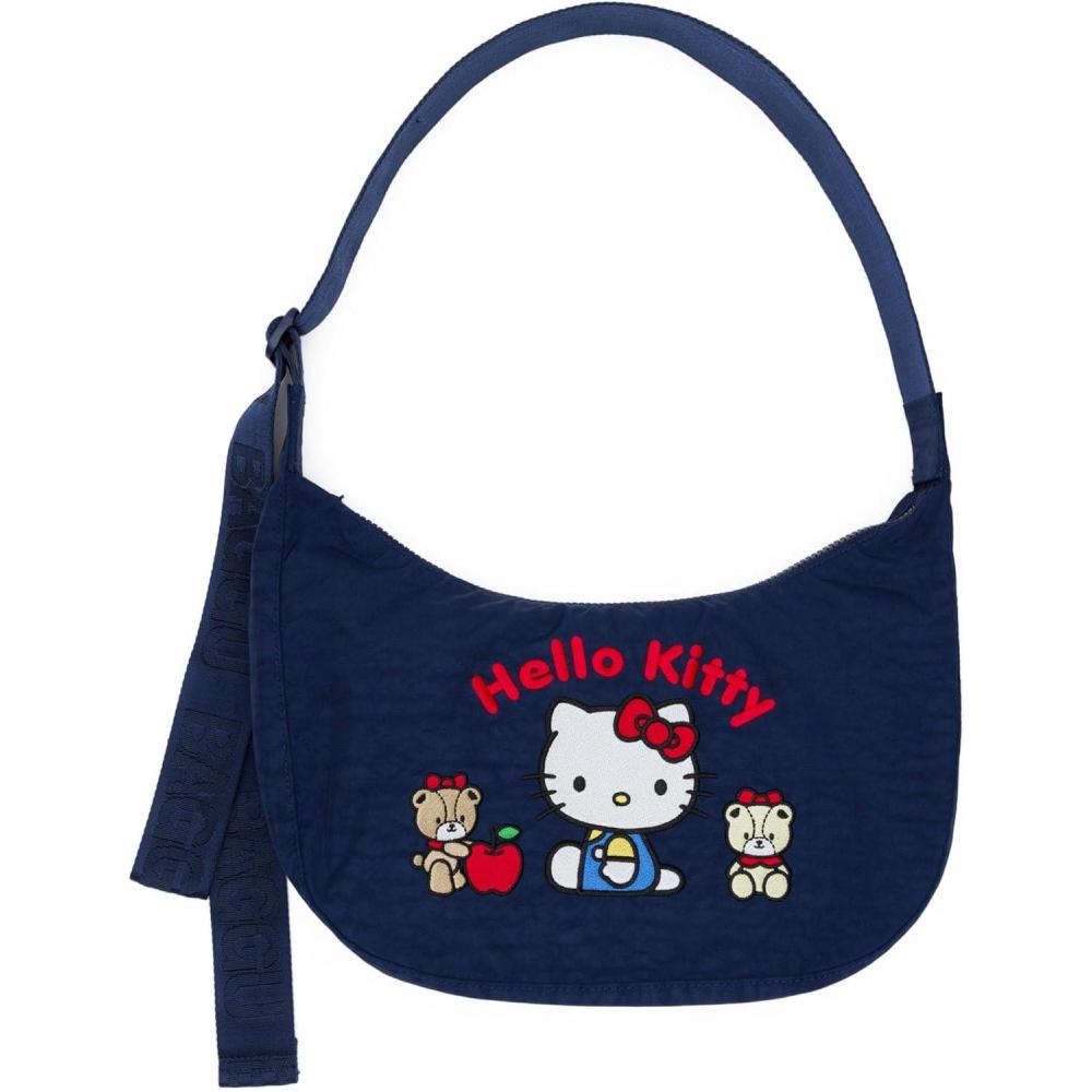 imageBAGGU Medium Nylon Crescent BagEmbroidered Hello Kitty  Teddy