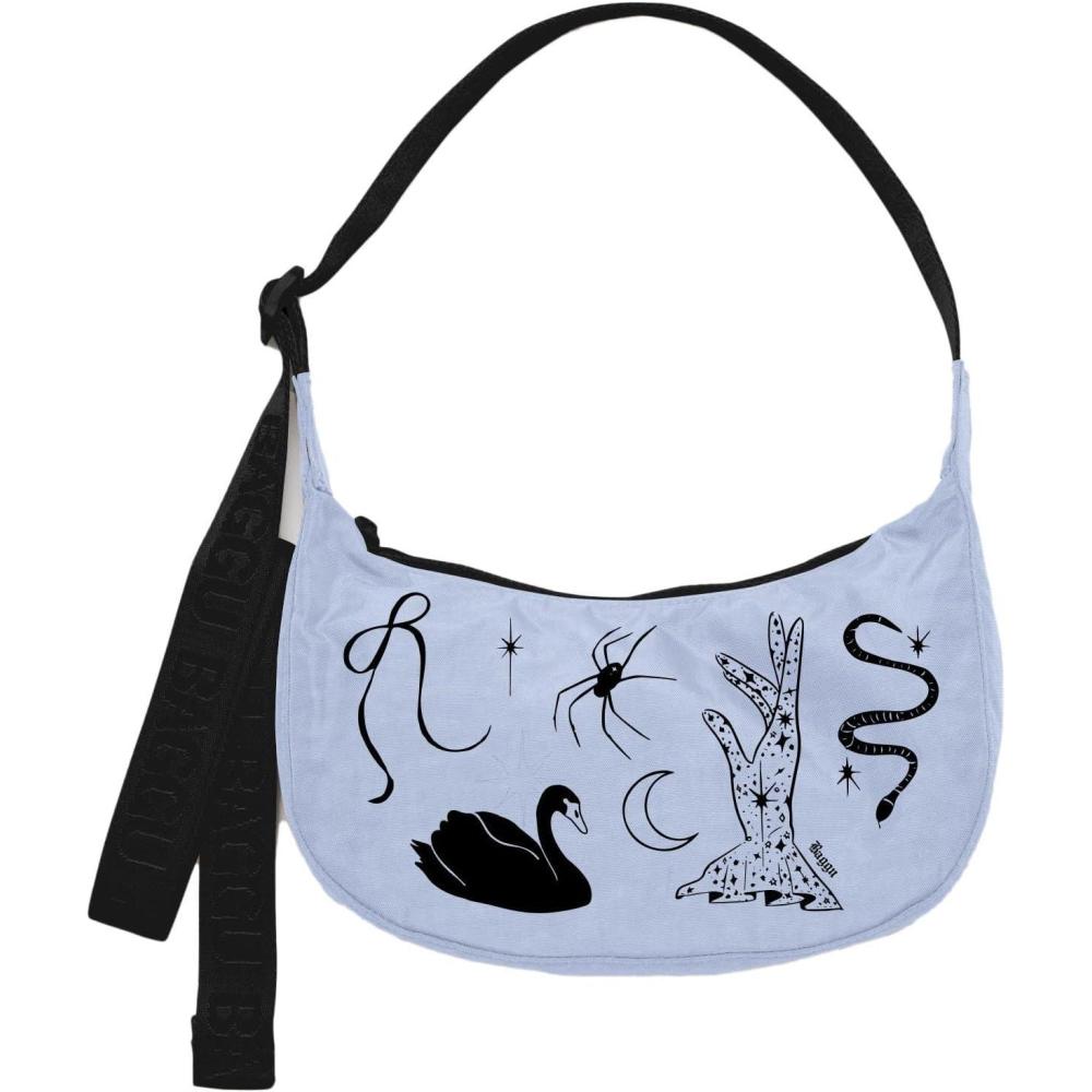 imageBAGGU Small Nylon Crescent BagEmbroidered Ballet Icons