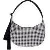 imageBAGGU Medium Nylon Crescent Bag  Black amp White Gingham