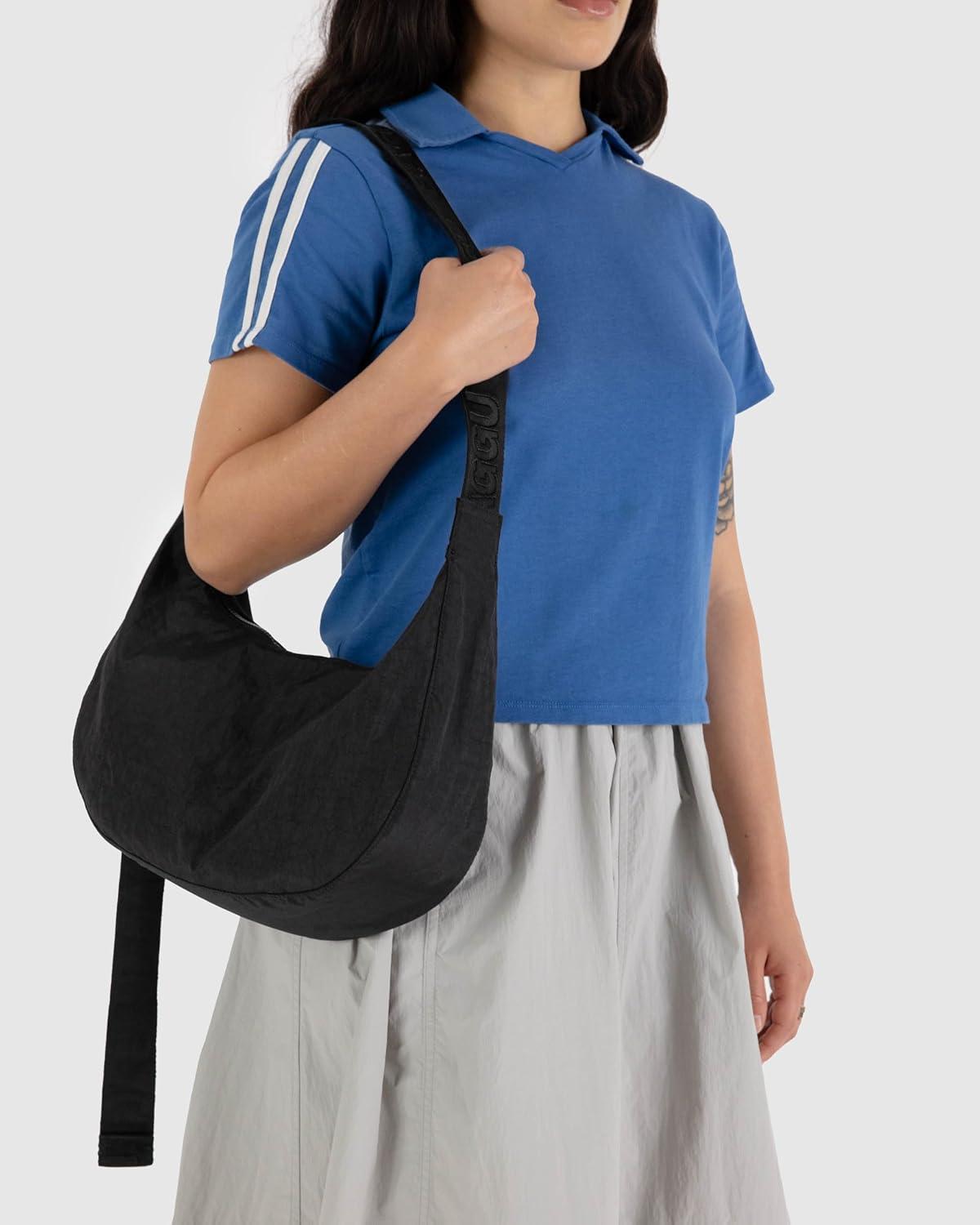 imageBAGGU Medium Nylon Crescent BagBlack