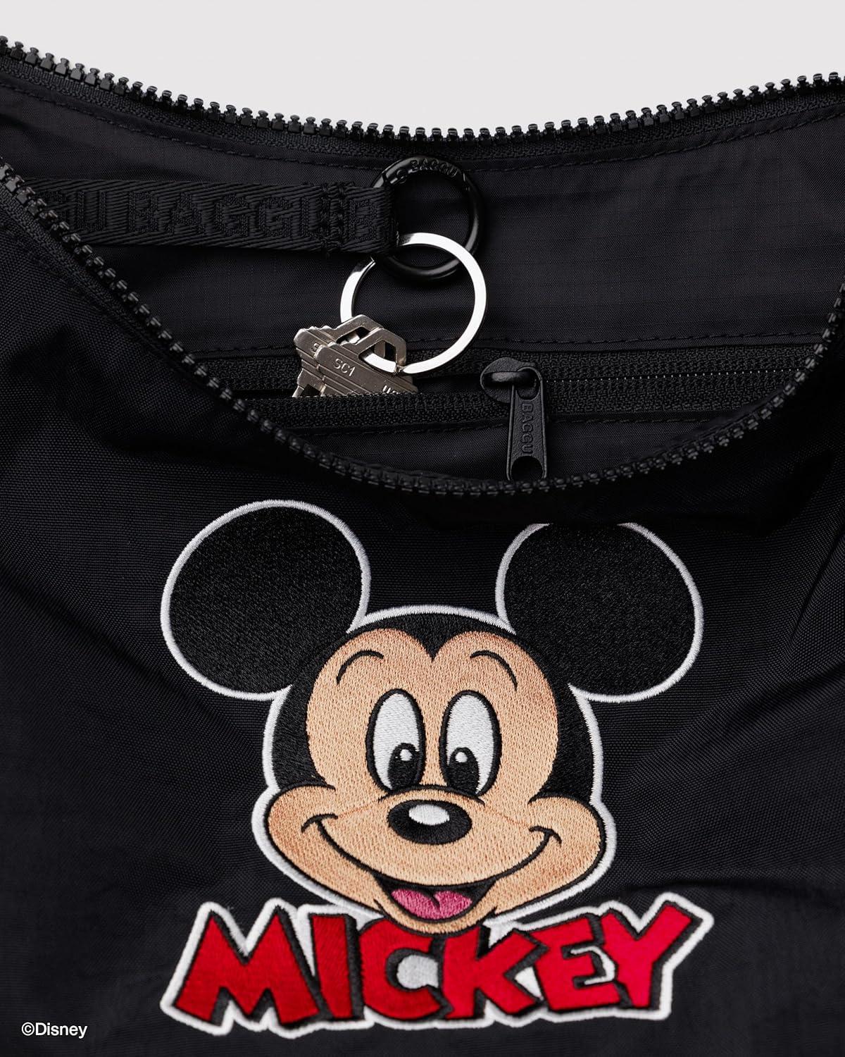 imageBAGGU Medium Nylon Crescent BagEmbroidered Mickey Mouse Club