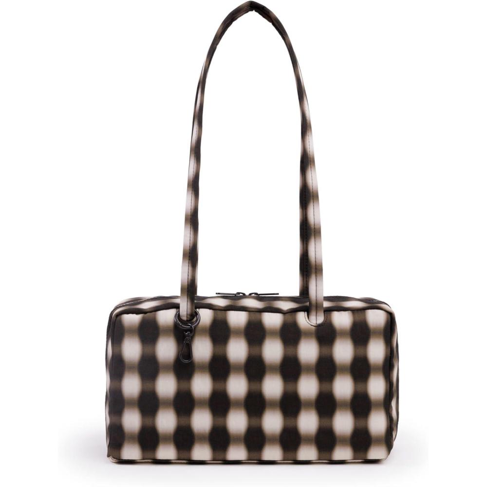 imageBAGGU Nylon Bowler BagBlurred Gingham Brown